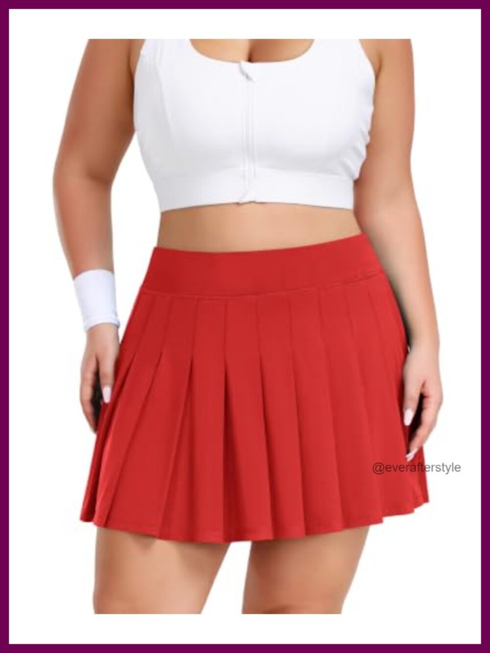 Plus Size Pleated Tennis Skort High Waist Golf Skirt with Built-in Shorts
